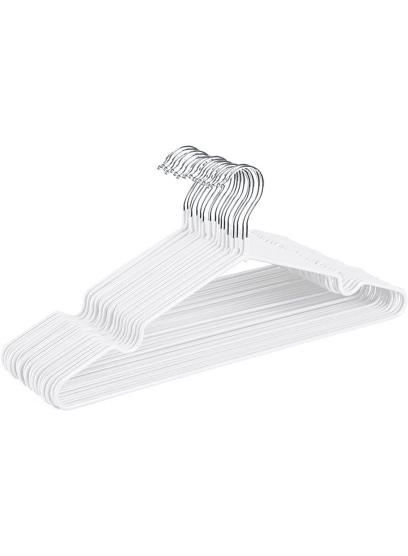 HOUSE DAY علاقات قمصان معدنية قوية إضافية 40 سم - عبوة 5 قطع - مطلية بالمطاط 70 جرام، غير قابلة للانزلاق، قوية، موفرة للمساحة (بيضاء) - Image 1